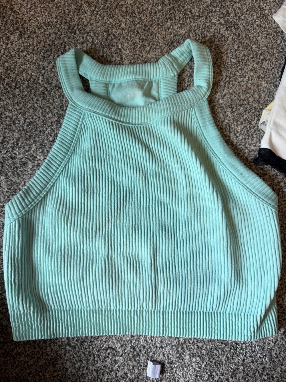 aerie Ribbed Halter Crop Top - baby blue